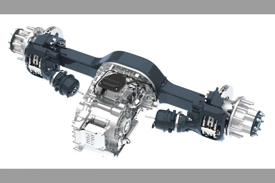 Die eGen Power 100S verfügt über einen Hochleistungselektromotor und ein Mehrganggetriebe und ersetzt den traditionellen Antriebsstrang. | Foto: Allison Transmission.
