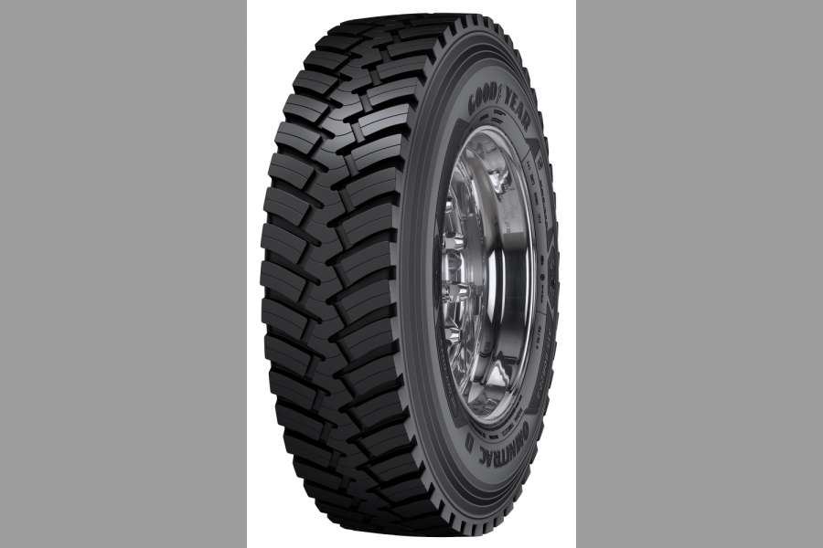 Deutlich sichtbare Lamellen am Antriebsreifen Omnitrack D HD (315/80R22.5) | Abb.: Goodyear