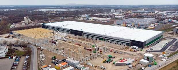Das neue Logstikzentrum in Magdeburg von Hankook soll bei der Fertigstellung des zweiten Bauabschnitts im Januar über eine Fläche von insgesamt rund 56.000 Quadratmetern verfügen | Bild: Hankook Tire Europe.