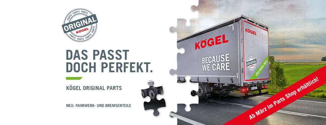 Kögel ergänzt zum 1. März 2022 den Parts Shop um Fahrwerk- und Bremsenteile. | Bild: Kögel Trailer GmbH.