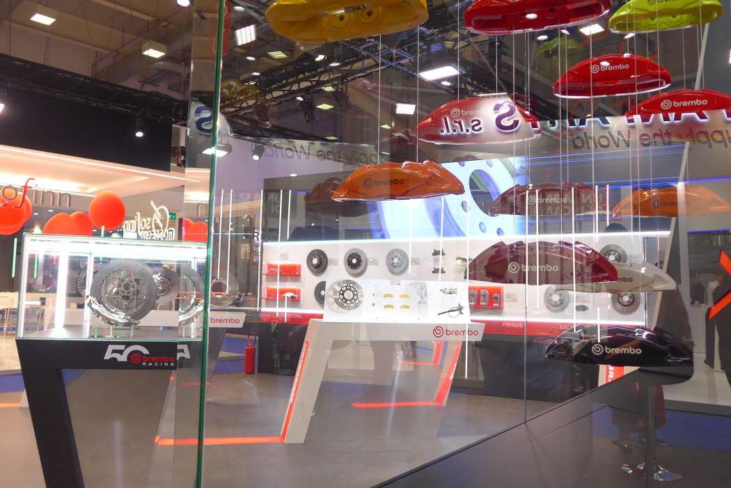 Brembsbeläge, Bremsscheiben und Zubehör stellte Brembo auf seinem Autopromotec-Stand vor. | Bild: C. Leistritz.