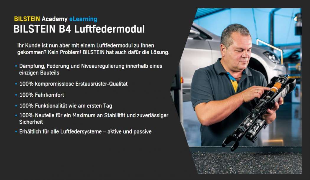 Das neue Bilstein-Lehrmodul "eLearning Serienersatz". | Bild: Bilstein.