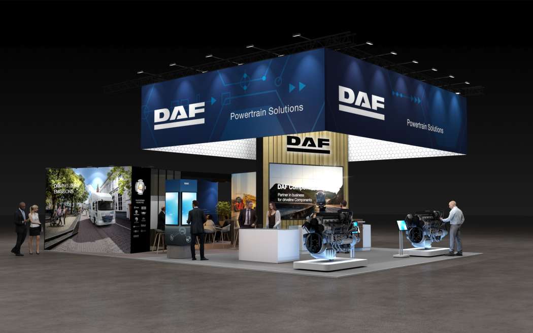 DAF-Components-Stand auf der Busworld 2025 in Brüssel. (Grafik: DAF)