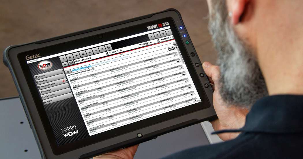 Mehr technische Daten und den Zugang zu Volkswagen-Fahrzeugmodellen über das Security Gateway Portal (SGP) bringt das neue Update 5.34.00 der WOW! Looqit-Diagnosesoftware. | Bild: WOW! Würth Online World.