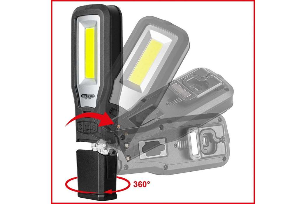 Die neue Hilfsleuchte kann vielfältig bewegt und befestigt werden. Foto: KS Tools.