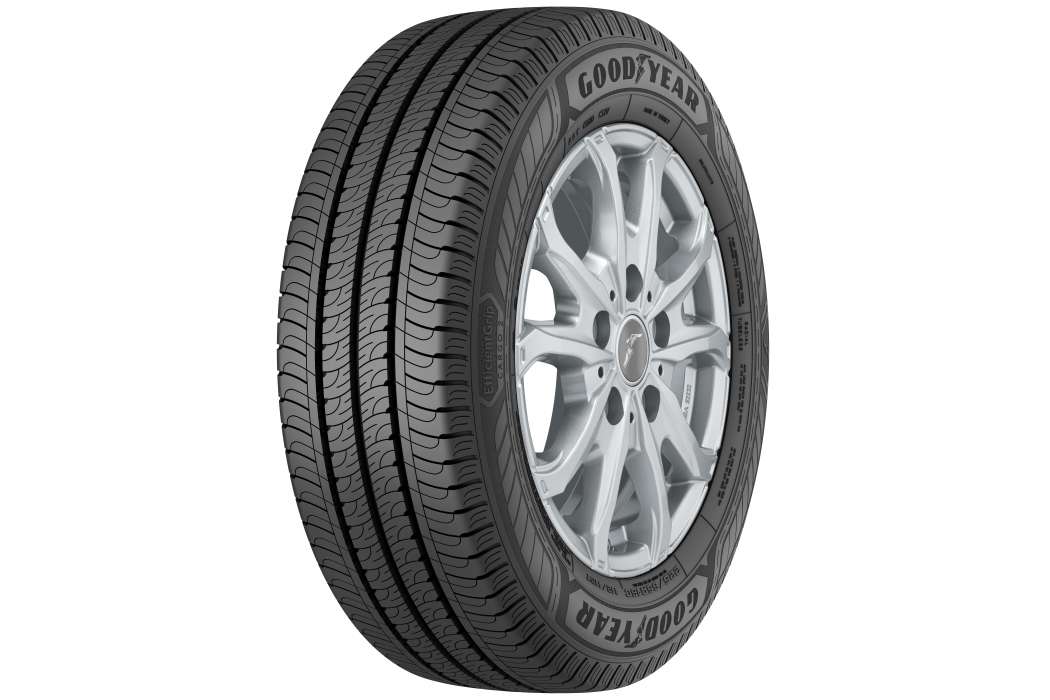 Soll länger halten und für kürzere Bremswege sorgen: Der neue Goodyear Efficient Grip Cargo 2 für Transporter. Erhältlich ist der Sommerreifen ab sofort. Foto: Goodyear