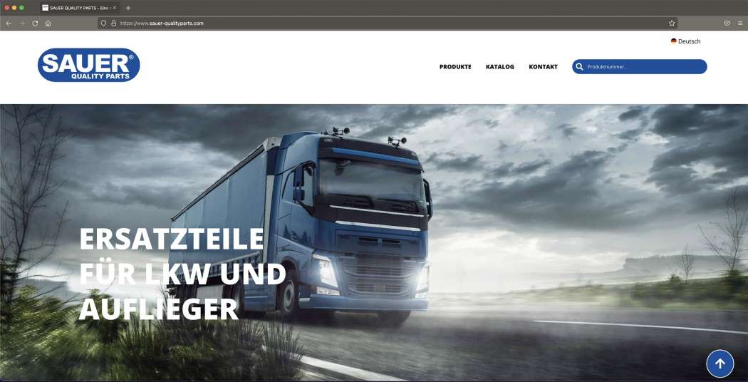 Noch übersichtlicher und inhaltsreicher zeigt sich der neue Online-Auftritt der Nfz-Ersatzteilmarke Sauer Quality Parts von SAF Holland. | Bild: SAF Holland Group.