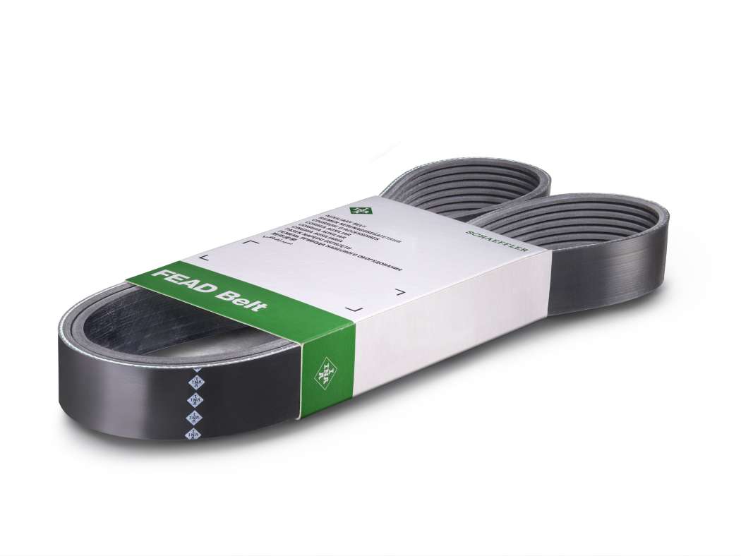 Mit den neuen INA-Keilrippenriemen erweitert Schaeffler sein Ersatzteilangebot für den Nebenaggregatetrieb von Lkw und Bussen verschiedener europäischer Hersteller. | Bild: Schaeffler